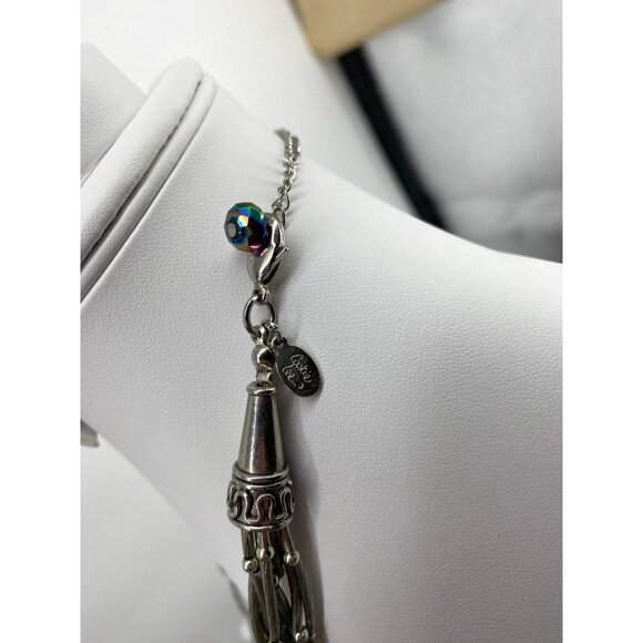 Cookie Lee Multi-Strand Beaded Necklace With Adjustable Chain & Colorful Beads V - Picture 2 of 6